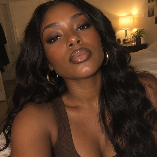 Chestnut Lip Liner on the lips